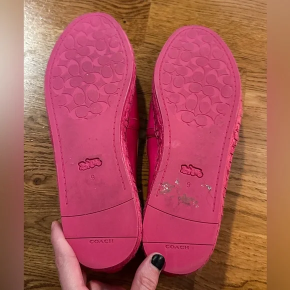Coach Charlie Espadrille Bold Pink Flats Size 9 - Picture 12 of 16